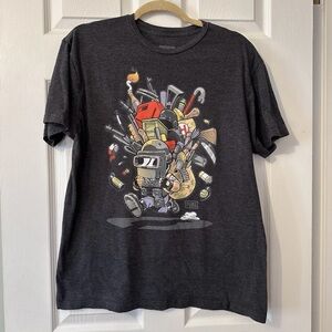 PUBG by J!NX Men's Large Draw Soldier Charcoal Gray T-Shirt Cotton Blend